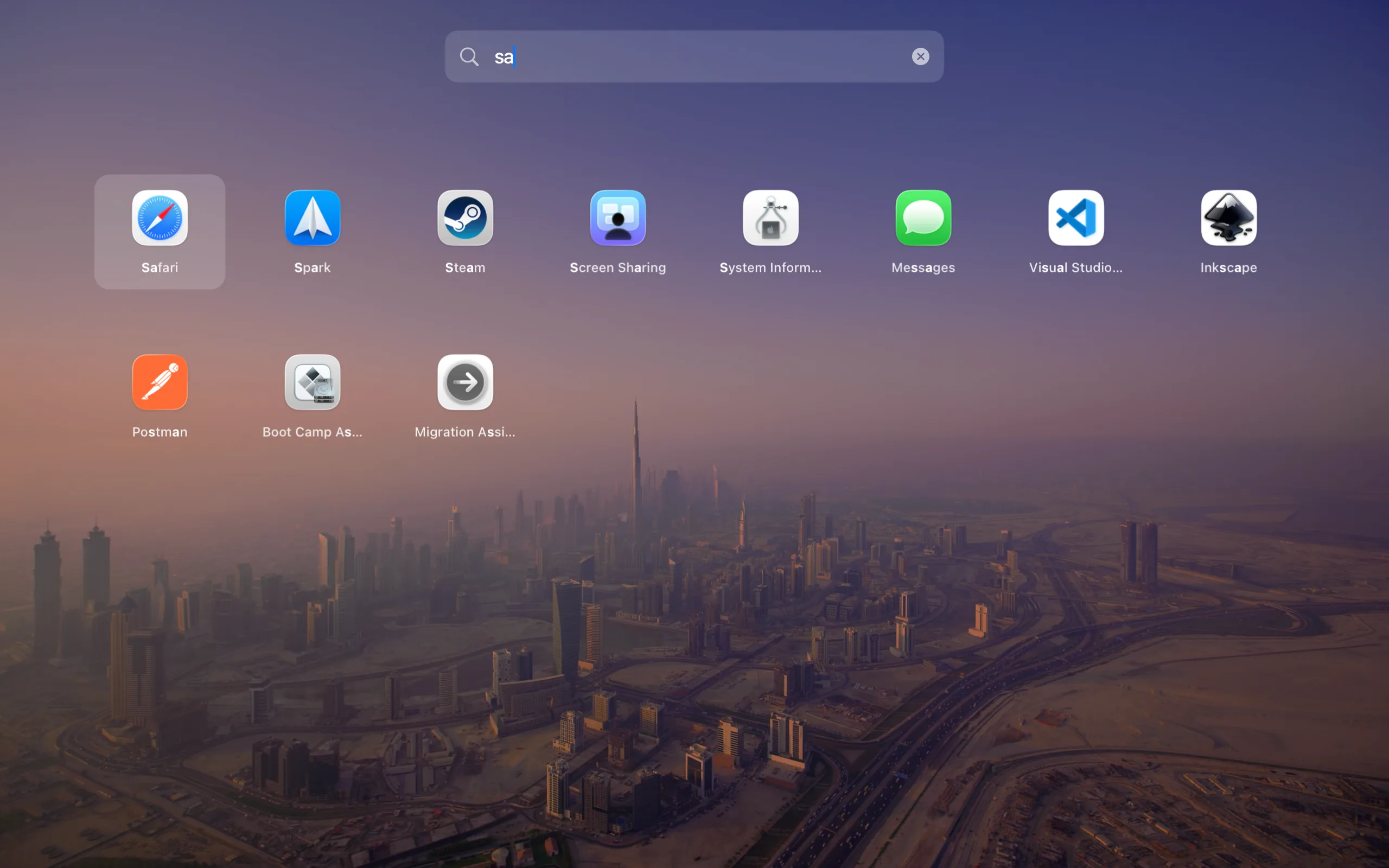Facet fullscreen launcher filtering apps from the search bar